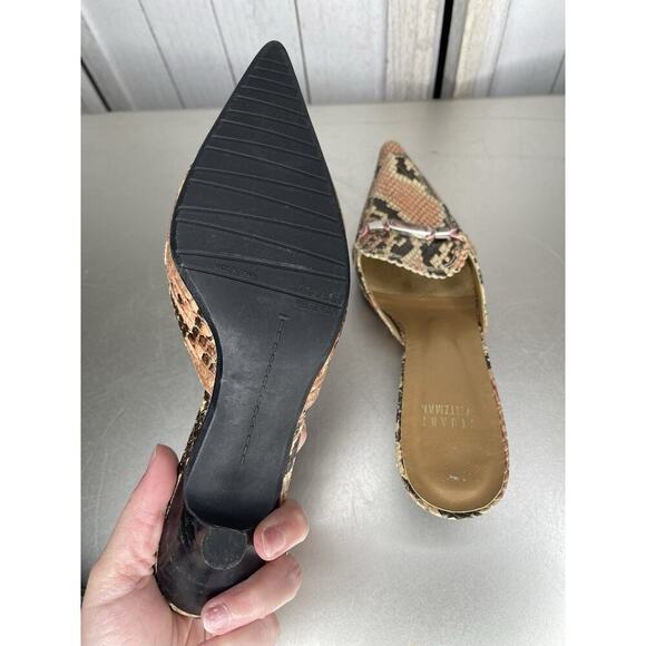 Stuart Weitzman Pink Tones Snakeskin Heels Pointed Toe Kitten Heel Y2K Size 5.5 - Picture 5 of 6